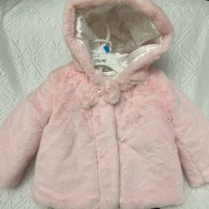 Little Me Cream and pink coat, with black leggings